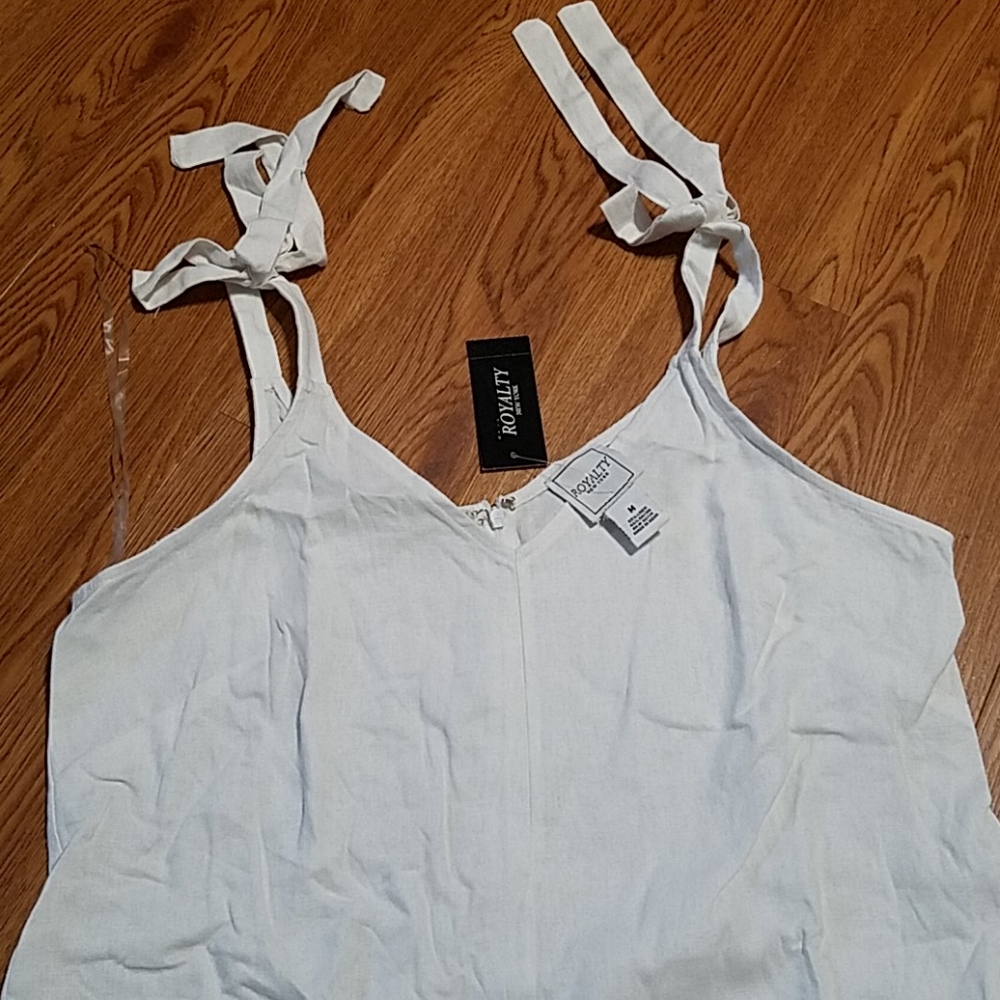 Royalty Clothing Asymmetrical Tie-Strap Jumpsuit - Picture 4 of 5